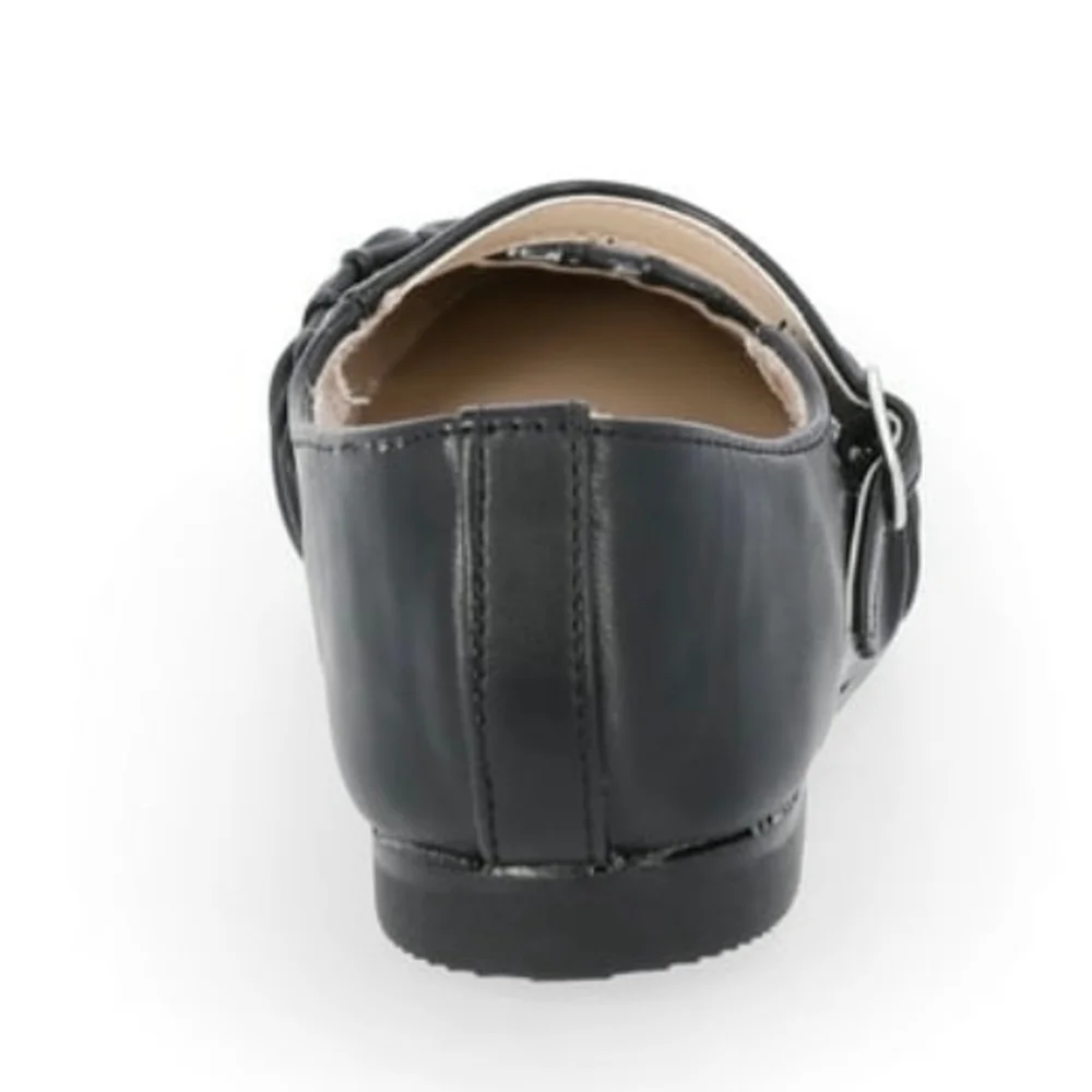 Wonder Nation Little Girls and Big Girls Scrunch Ballet Dress Shoes, Black 13‎